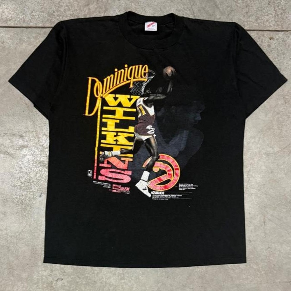 Atlanta Hawks Dominique Wilkins Vintage 90s NBA Player T Shirt Sz Large